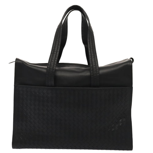 Bottega Veneta Intrecciato Black Leather Tote Bag (Pre-Owned)