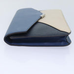 Fendi 2Jours Blue Leather Clutch Bag (Pre-Owned)