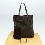 Fendi Zucca Brown Wool Tote Bag (Pre-Owned)