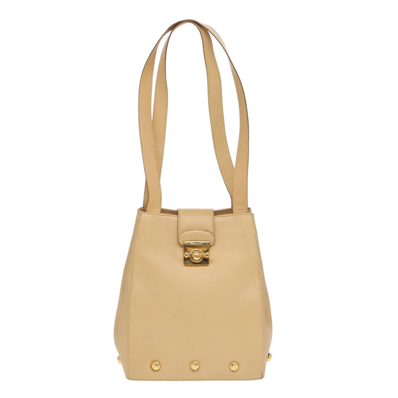 Salvatore Ferragamo Beige Leather Shoulder Bag (Pre-Owned)