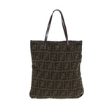 Fendi Zucca Brown Wool Tote Bag (Pre-Owned)