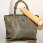 Prada Tessuto Khaki Synthetic Handbag (Pre-Owned)