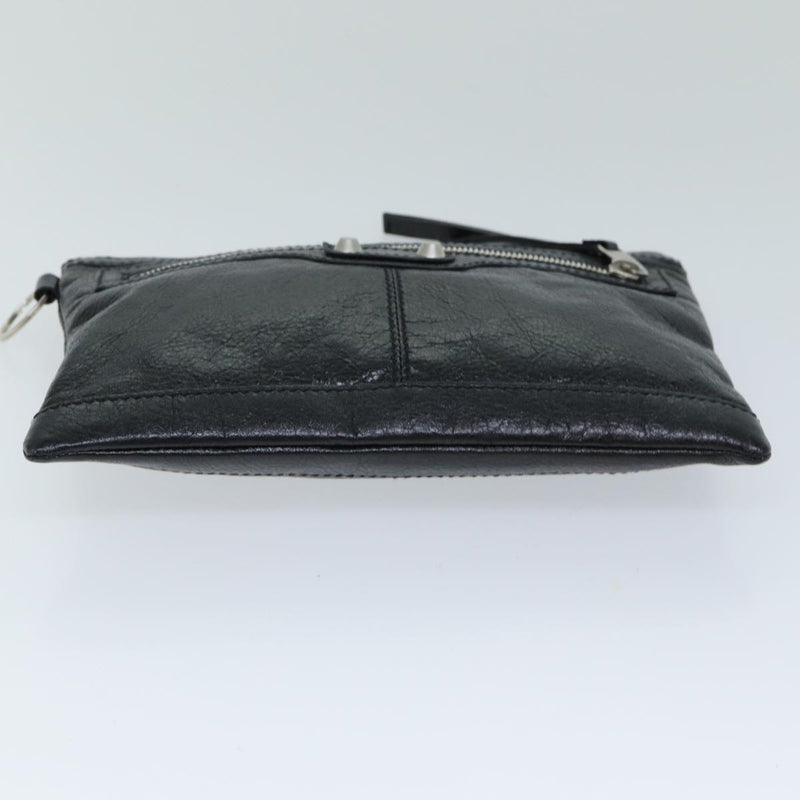 Balenciaga Clip L Black Leather Clutch Bag (Pre-Owned)