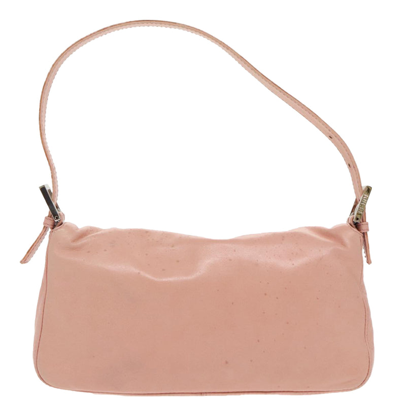 Fendi Baguette Pink Leather Shoulder Bag (Pre-Owned)