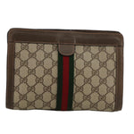 Gucci Sherry Beige Canvas Clutch Bag (Pre-Owned)