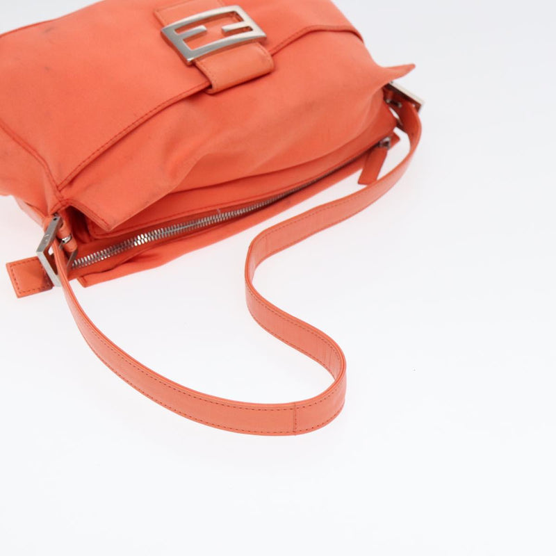 Fendi Mamma Baguette Orange Canvas Shoulder Bag (Pre-Owned)