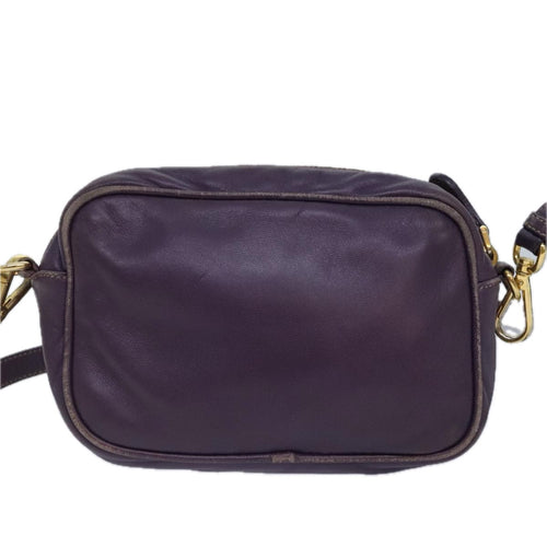 Prada Purple Leather Shoulder Bag (Pre-Owned)