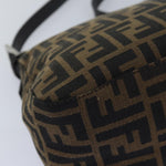 Fendi Mamma Baguette Brown Canvas Shoulder Bag (Pre-Owned)