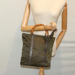 Gucci Bamboo Khaki Synthetic Handbag (Pre-Owned)