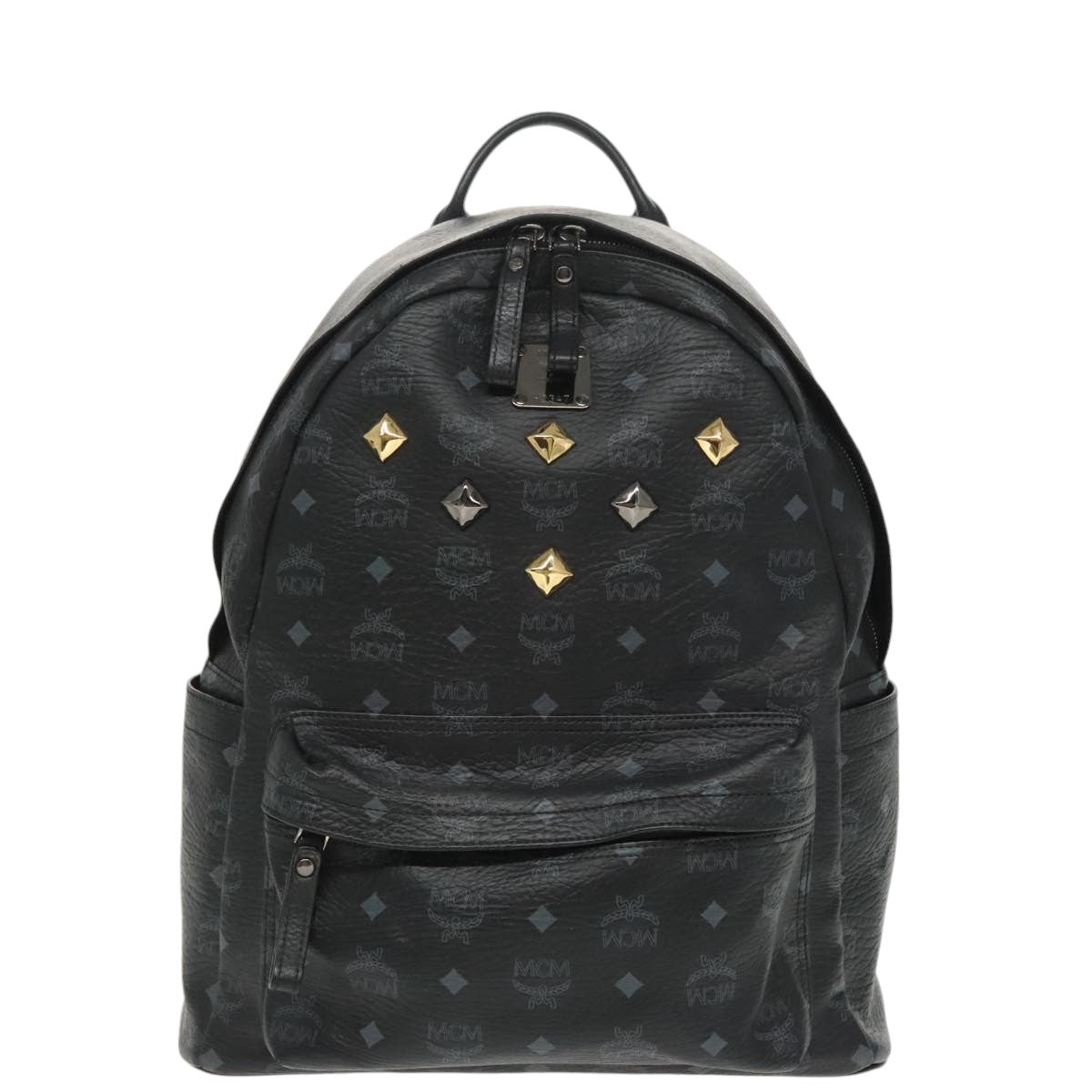 MCM Visetos Black Canvas Backpack Bag (Pre-Owned)