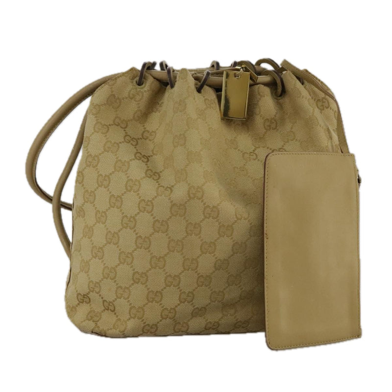 Gucci Beige Canvas Shoulder Bag (Pre-Owned)