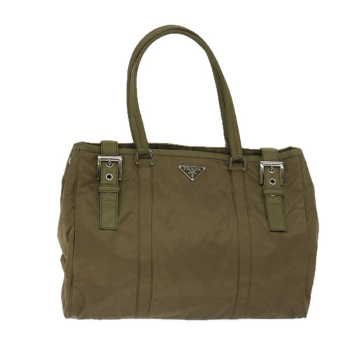 Prada Tessuto Khaki Synthetic Tote Bag (Pre-Owned)