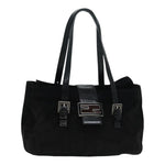 Fendi Mamma Baguette Black Suede Shoulder Bag (Pre-Owned)