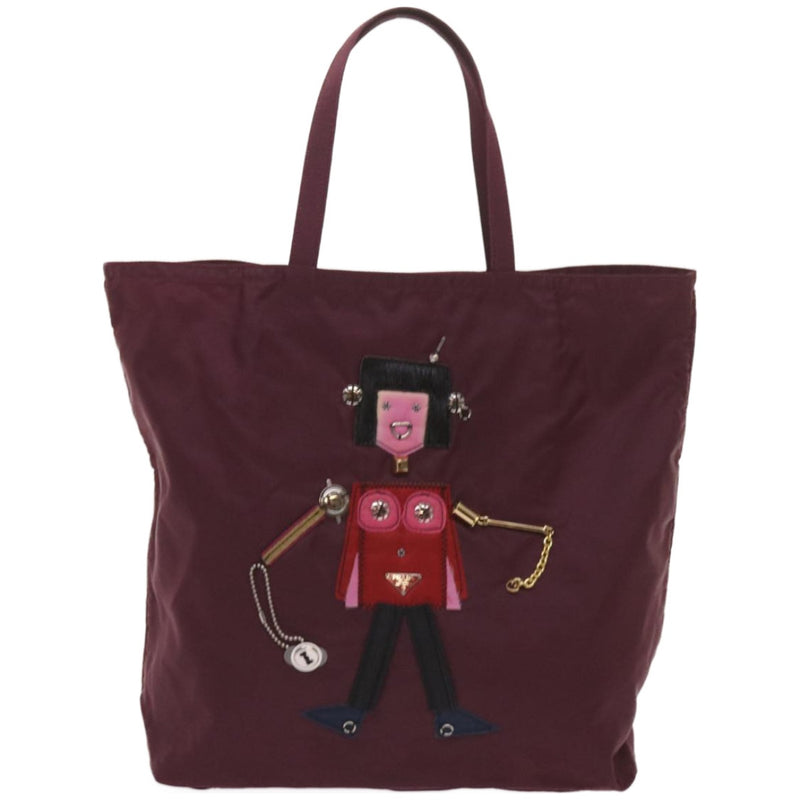 Prada Robot Burgundy Synthetic Handbag (Pre-Owned)