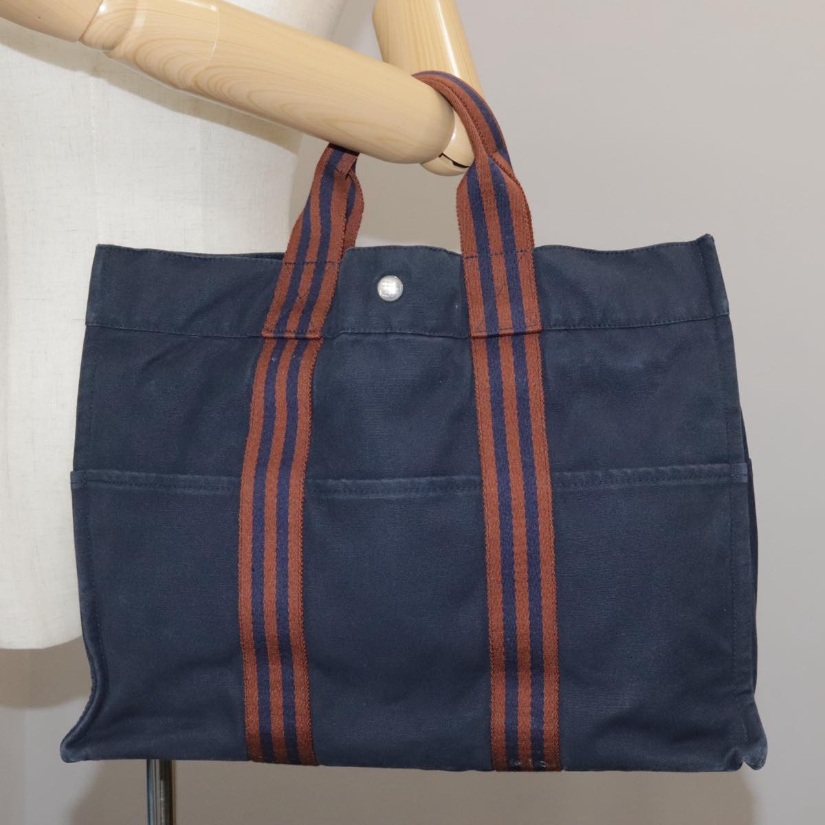 Hermès Toto Navy Canvas Tote Bag (Pre-Owned)