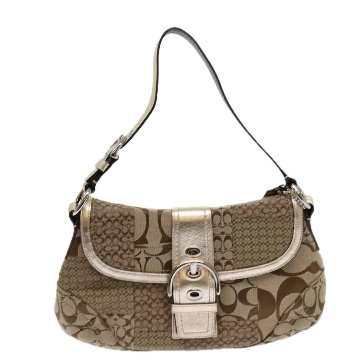 Coach Beige Canvas Shoulder Bag (Pre-Owned)