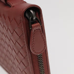 Bottega Veneta Intrecciato Red Leather Briefcase Bag (Pre-Owned)