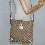 Gucci Beige Canvas Shoulder Bag (Pre-Owned)