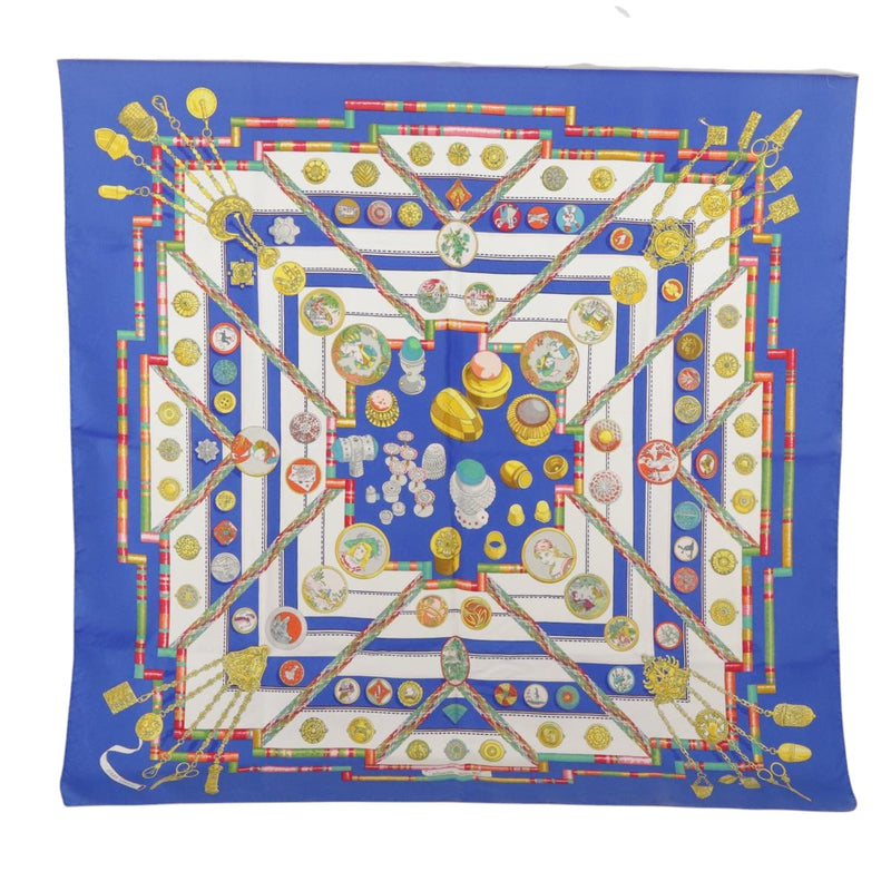 Hermès Carré 90 Blue Silk Scarf  (Pre-Owned)