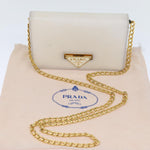 Prada Saffiano Beige Leather Shoulder Bag (Pre-Owned)