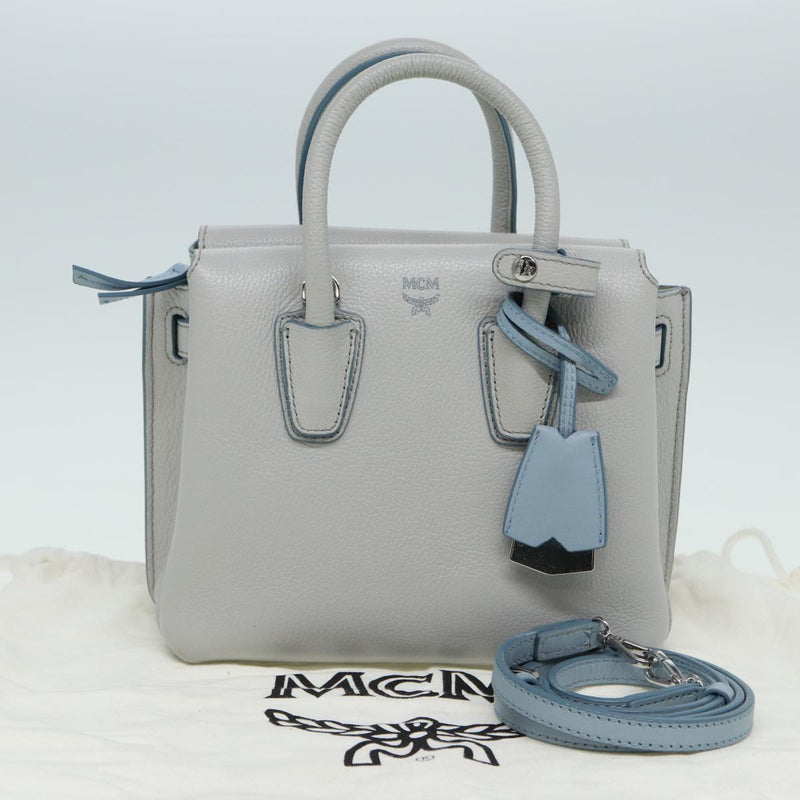 MCM Milla Grey Leather Handbag (Pre-Owned)