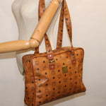 MCM Visetos Brown Canvas Shoulder Bag (Pre-Owned)