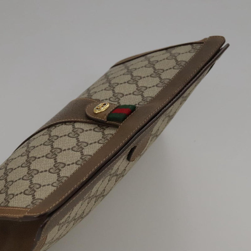 Gucci Ophidia Beige Canvas Clutch Bag (Pre-Owned)