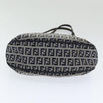 Fendi Zucchino Navy Canvas Handbag (Pre-Owned)