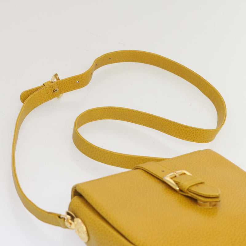 Versace Gianni Yellow Leather Shoulder Bag (Pre-Owned)