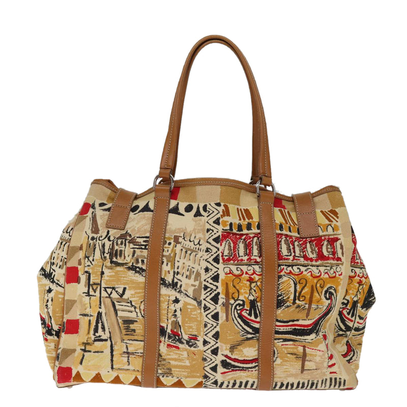 Prada Beige Canvas Tote Bag (Pre-Owned)