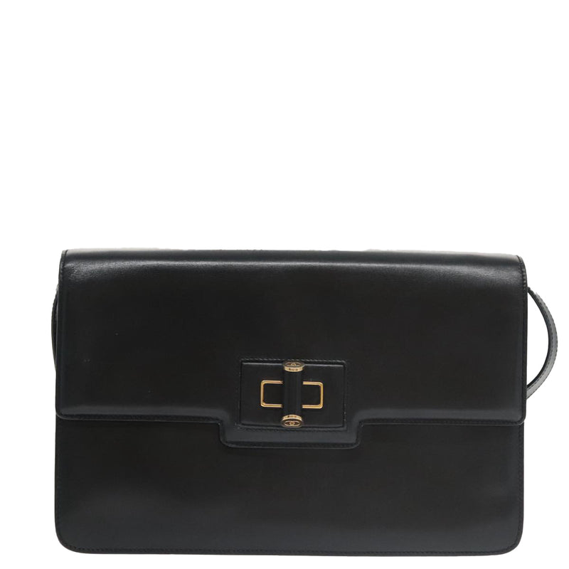 Gucci Bamboo Black Leather Shoulder Bag (Pre-Owned)