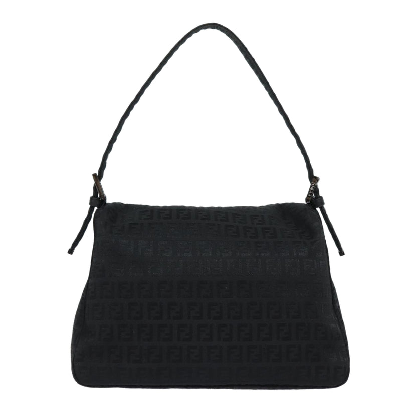 Fendi Mamma Baguette Black Canvas Shoulder Bag (Pre-Owned)