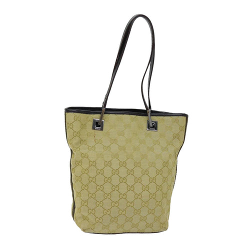 Gucci Gg Canvas Beige Canvas Tote Bag (Pre-Owned)