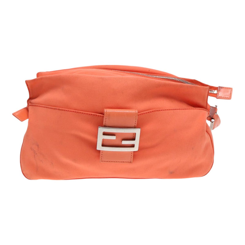 Fendi Mamma Baguette Orange Canvas Shoulder Bag (Pre-Owned)