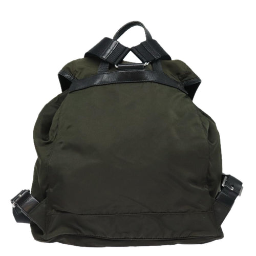 Prada Re-Nylon Khaki Synthetic Backpack Bag (Pre-Owned)