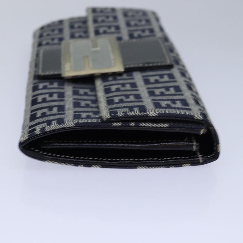 Fendi Baguette Navy Canvas Wallet  (Pre-Owned)