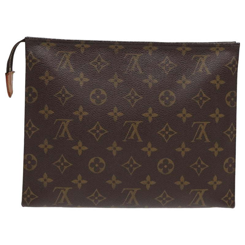 Louis Vuitton Poche Toilette Brown Canvas Clutch Bag (Pre-Owned)