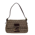 Fendi Mamma Baguette Brown Canvas Handbag (Pre-Owned)