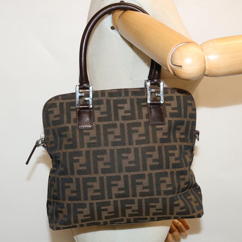 Fendi Zucca Brown Canvas Handbag (Pre-Owned)