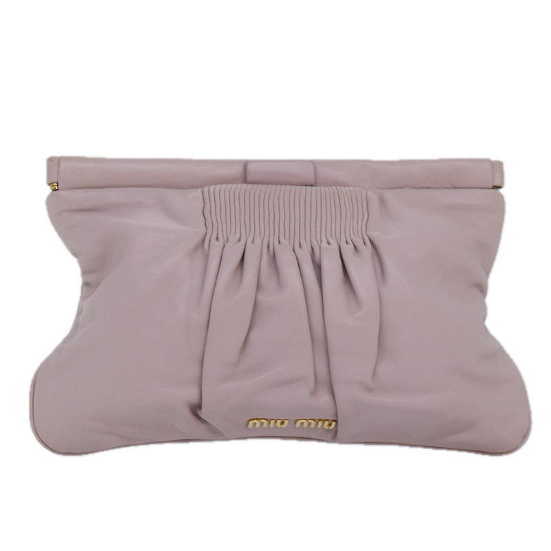 Miu Miu Pink Leather Clutch Bag (Pre-Owned)