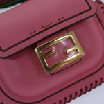 Fendi Baguette Pink Leather Clutch Bag (Pre-Owned)