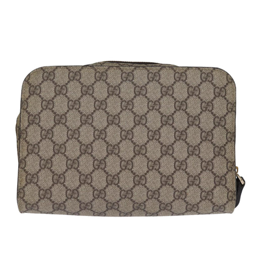 Gucci Gg Canvas Beige Canvas Clutch Bag (Pre-Owned)