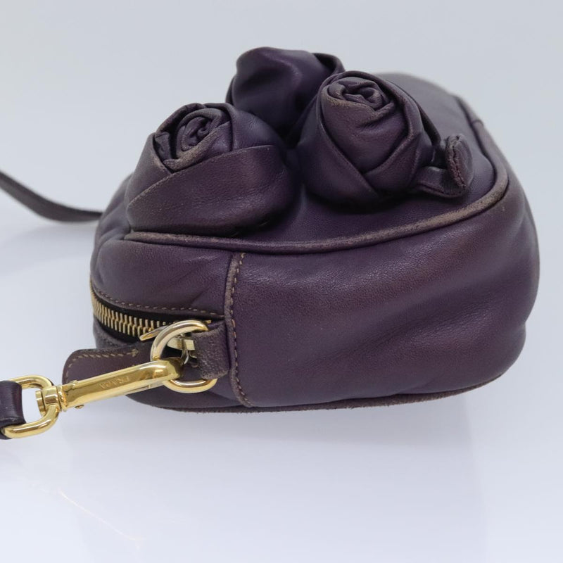 Prada Purple Leather Shoulder Bag (Pre-Owned)