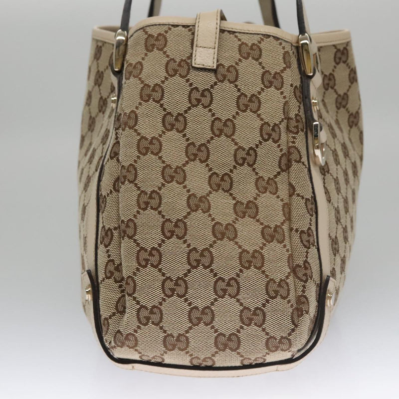 Gucci Abbey Beige Canvas Tote Bag (Pre-Owned)