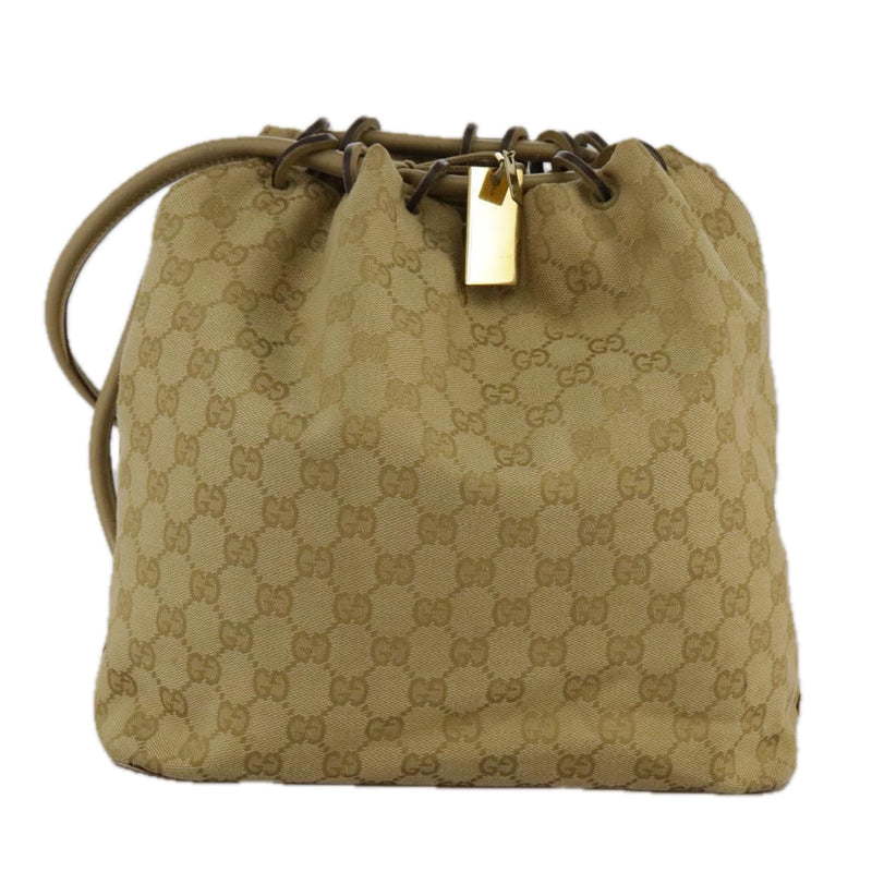 Gucci Beige Canvas Shoulder Bag (Pre-Owned)