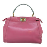 Fendi Peekaboo Pink Leather Handbag (Pre-Owned)