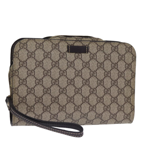 Gucci Gg Canvas Beige Canvas Clutch Bag (Pre-Owned)