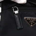 Prada Triangle Logo Black Synthetic Shoulder Bag (Pre-Owned)