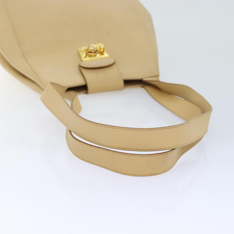 Salvatore Ferragamo Beige Leather Shoulder Bag (Pre-Owned)