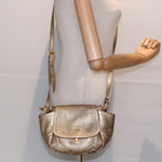 Prada Gold Leather Shoulder Bag (Pre-Owned)